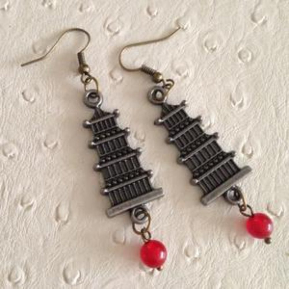 NEW Genuine Ruby crystal earrings